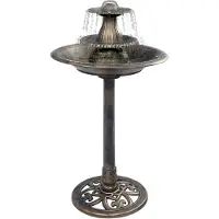 vidaXL Bain pour oiseaux avec fontaine Bronze 50x91 cm Plastique
