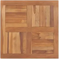 vidaXL Dessus de table Bois de teck solide Carré 80x80x2,5 cm