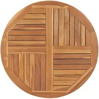 vidaXL Dessus de table Bois de teck solide Rond 2,5 cm 90 cm