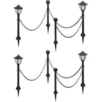 vidaXL Lampes solaires 4 pcs. avec chaîne et poteau