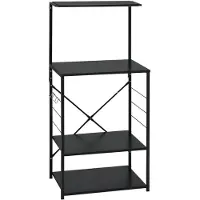 vidaXL Étagère pour micro-ondes Noir 60x39,6x123 cm Bois composite