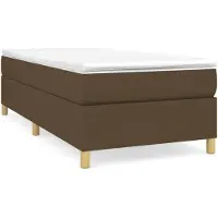 vidaXL Lit boxspring avec matelas brun foncé 100x200 cm Tissu