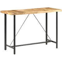 vidaXL Table de bar 150x70x107 cm Bois de manguier rugueux
