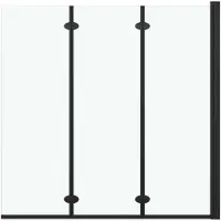 vidaXL Cabine de douche pliante 3 panneaux ESG 130x138 cm noir