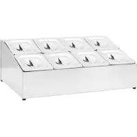 vidaXL Support Gastronorm avec 8 récipients GN 1/6 Acier inoxydable