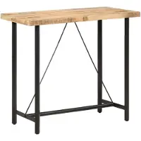 vidaXL Table de bar 120x58x107 cm Bois de manguier rugueux