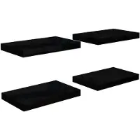 vidaXL Étagère murale flottante 4 pcs Noir brillant 40x23x3,8 cm MDF
