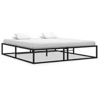 vidaXL Cadre de lit noir métal 200x200 cm
