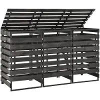 vidaXL Box pour poubelles pour 3 tonnes 210x75x121 cm pin massif