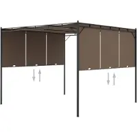 vidaXL Pavillon de jardin avec rideau latéral 3x3x2,25 m Taupe