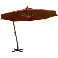 vidaXL Parapluie avec mât Terracota 3,5x2,9 m Sapin massif