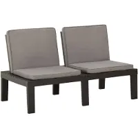 vidaXL Banc de jardin Lounge avec coussins Plastique Gris