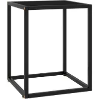 vidaXL Table basse noire avec verre noir 40x40x50 cm
