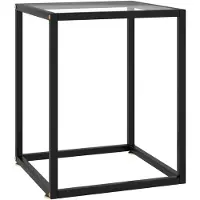 vidaXL Table basse noire avec verre trempé 40x40x50 cm