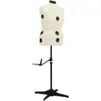 vidaXL Mannequin de robe ajustable pour femme Crème L Taille 44-50