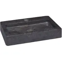 vidaXL Lavabo mural noir 38x24x6,5 cm marbre