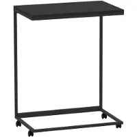 vidaXL Table d'appoint avec roulettes Noir 55x35x70 cm Bois composite