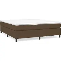 vidaXL Sommier boxspring brun foncé 160x200 cm Tissu