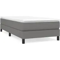vidaXL Lit boxspring avec matelas gris foncé 90x200 cm Tissu