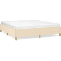 vidaXL Cadre de lit sans matelas Crème 160x200 cm Tissu
