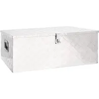 vidaXL Boîte de rangement argentée 100x55x37 cm aluminium
