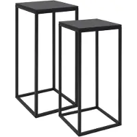 vidaXL Tables d'appoint 2 pcs. noir acier