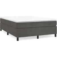 vidaXL Cadre de lit sans matelas gris foncé 140x190 cm velours