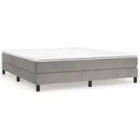 vidaXL Lit boxspring avec matelas gris clair 160x200 cm velours