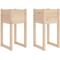 vidaXL Jardinières 2 pcs 40x40x81 cm Bois massif de pin