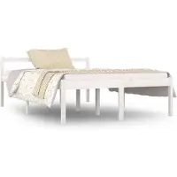 vidaXL Lit pour senior blanc 135x190 cm pin massif
