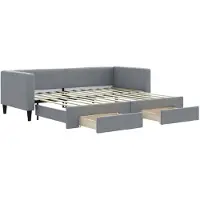 vidaXL Lit de jour extensible avec tiroirs gris clair 80x200 cm Tissu