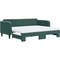 vidaXL Lit de jour extensible avec matelas Vert foncé 90x200 cm Velours