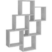 vidaXL Étagère murale cube Gris béton 78x15x93 cm Bois d’ingénierie