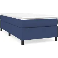 vidaXL Lit boxspring avec matelas bleu 90x190 cm Tissu