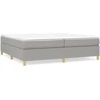 vidaXL Sommier boxspring gris clair 200x200 cm Tissu