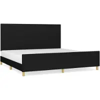 vidaXL Cadre de lit sans matelas noir 200x200 cm Tissu