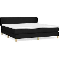 vidaXL Lit boxspring avec matelas noir 160x200 cm Tissu