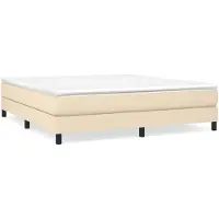 vidaXL Sommier boxspring Crème 180x200 cm Tissu