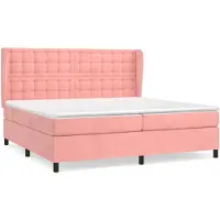 vidaXL Lit boxspring avec matelas rose 200x200 cm velours