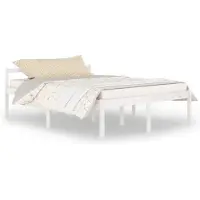 vidaXL Lit pour senior blanc 150x200 cm pin massif