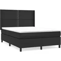 vidaXL Lit boxspring avec matelas noir 140x190 cm similicuir