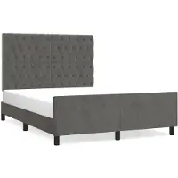 vidaXL Cadre de lit sans matelas gris foncé 140x190 cm velours