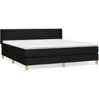 vidaXL Lit boxspring avec matelas noir 160x200 cm Tissu