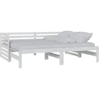 vidaXL Lit de jour extensible Blanc Pin massif 2x(90x200) cm