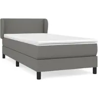 vidaXL Lit boxspring avec matelas gris foncé 90x190 cm Tissu