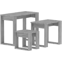 vidaXL Tables gigognes 3 pcs Sonoma gris Bois d'ingénierie