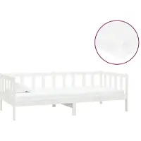 vidaXL Lit de jour avec matelas 90x200 cm blanc pin massif