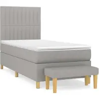 vidaXL Lit boxspring avec matelas gris clair 80x200 cm Tissu