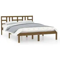 vidaXL Lit en bois massif brun miel 200x200 cm