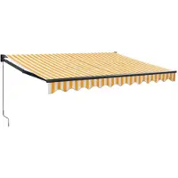 vidaXL Auvent extensible 3x2,5 m tissu et aluminium jaune et blanc
